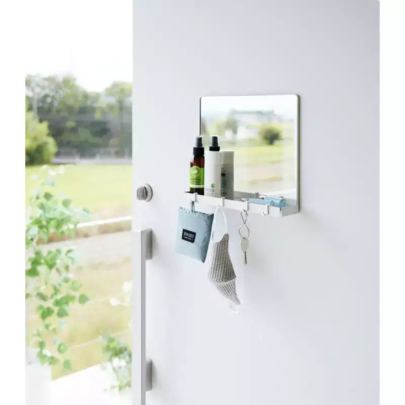 Yamazaki Home - Specchio magnetico con ripiano portaoggetti - Vetro