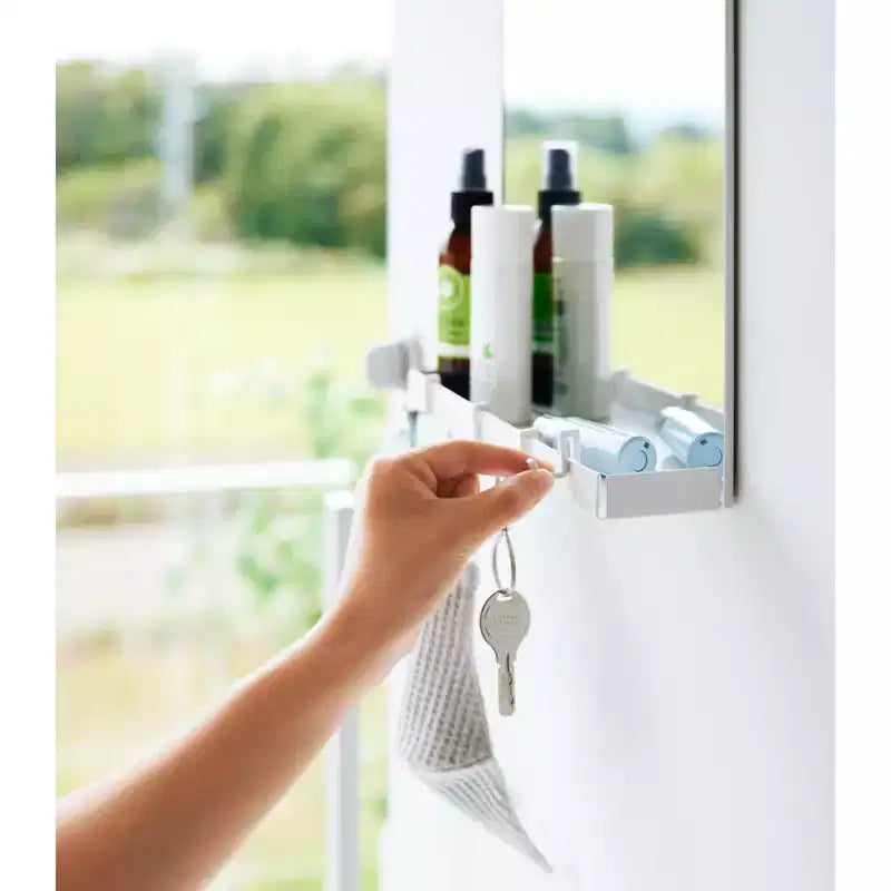 Yamazaki Home - Specchio magnetico con ripiano portaoggetti - Vetro