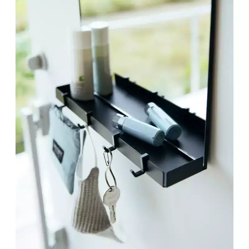 Yamazaki Home - Specchio magnetico con ripiano portaoggetti - Vetro