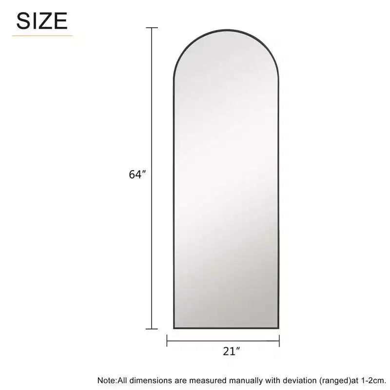 PexFix 38 pollici L. x 71 pollici A. Specchio a Figura Intera Curvo Autoportante, Specchio da Parete con Cornice in Metallo, Specchio Grande da Terra, Oro