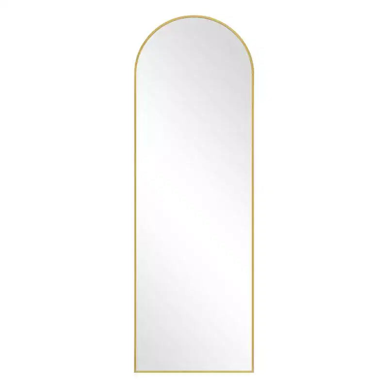 PexFix 38 pollici L. x 71 pollici A. Specchio a Figura Intera Curvo Autoportante, Specchio da Parete con Cornice in Metallo, Specchio Grande da Terra, Oro