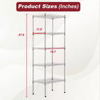 BestMassage Scaffale a 5 Ripiani in Metallo con Base Stabile per Organizzare Libri, Giocattoli, Vestiti e Utensili da Cucina in Casa, Garage e Ufficio
