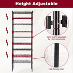 BestMassage Scaffale a 5 Ripiani in Metallo con Base Stabile per Organizzare Libri, Giocattoli, Vestiti e Utensili da Cucina in Casa, Garage e Ufficio