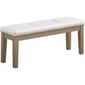 Kings Brand Furniture - Hillsdale Upholstered Dining Bench, White/Gold