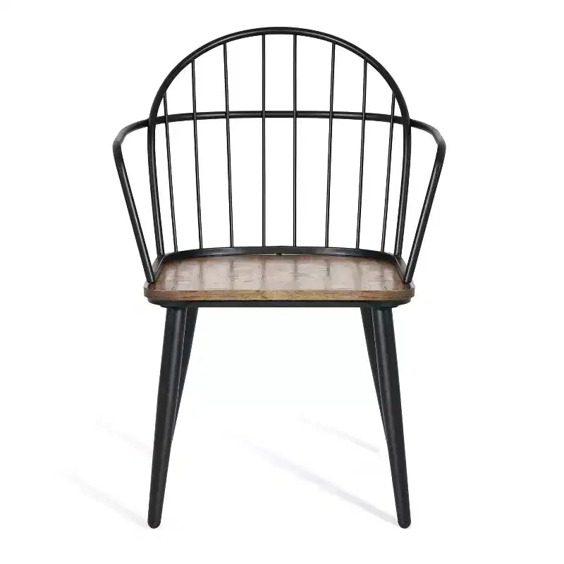 Christopher Knight Home Loftia Sedie da Pranzo Moderne con Struttura in Ferro (Set da 2), Marrone/Nero