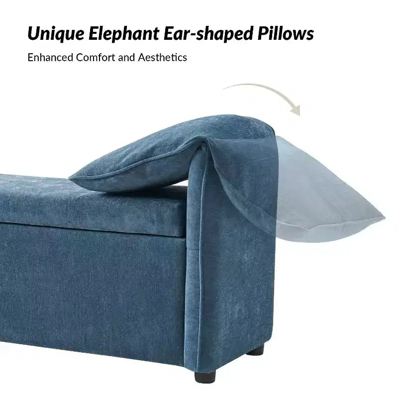 Panca Contenitore Rafael con Cuscini a Forma di Orecchie di Elefante|ART OF LIVING DESIGNS