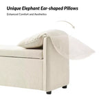 Panca Contenitore Rafael con Cuscini a Forma di Orecchie di Elefante|ART OF LIVING DESIGNS