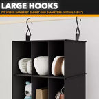 2 Pezzi Organizer Appeso per Armadio e Contenitore con Divisori, efficiente per riporre scarpe in armadi, guardaroba, camper e appendiabiti - SpaceAid