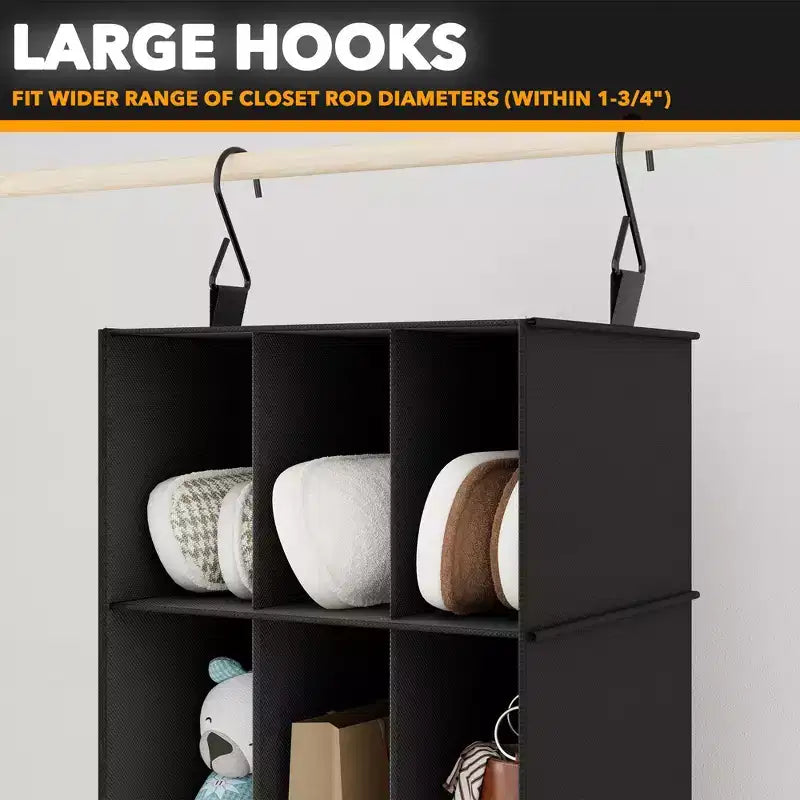 2 Pezzi Organizer Appeso per Armadio e Contenitore con Divisori, efficiente per riporre scarpe in armadi, guardaroba, camper e appendiabiti - SpaceAid