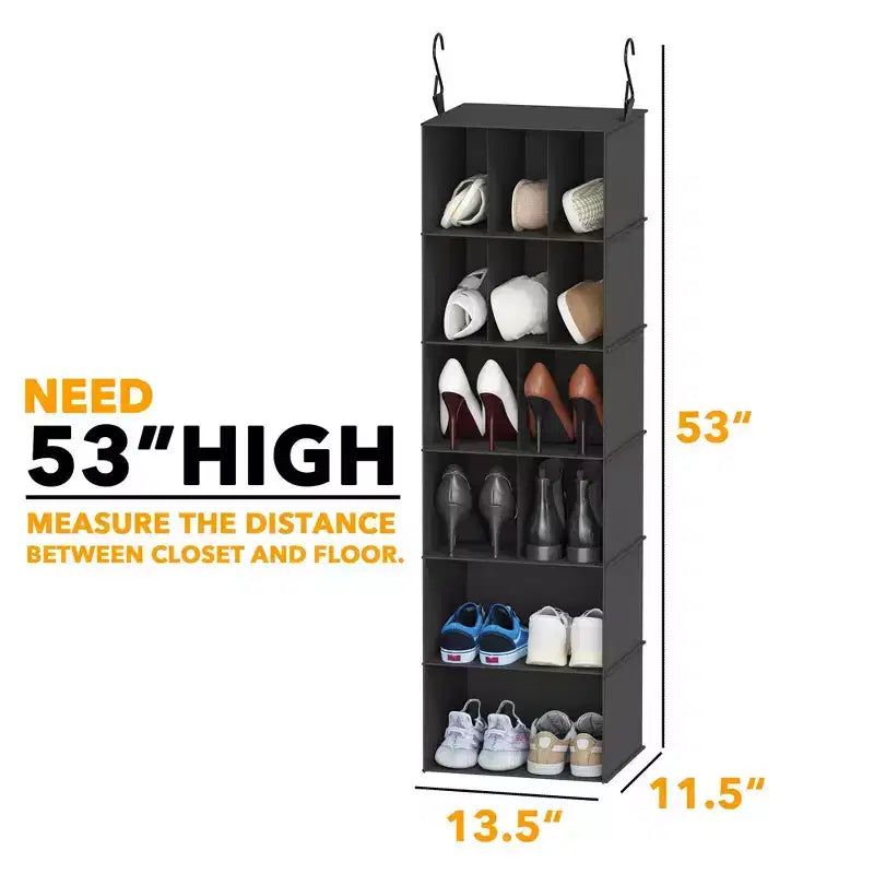 2 Pezzi Organizer Appeso per Armadio e Contenitore con Divisori, efficiente per riporre scarpe in armadi, guardaroba, camper e appendiabiti - SpaceAid