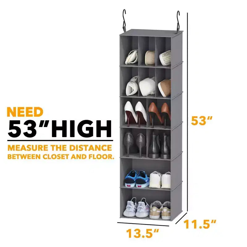 2 Pezzi Organizer Appeso per Armadio e Contenitore con Divisori, efficiente per riporre scarpe in armadi, guardaroba, camper e appendiabiti - SpaceAid