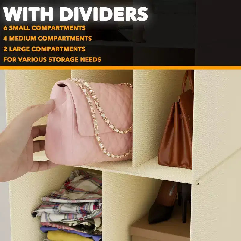 2 Pezzi Organizer Appeso per Armadio e Contenitore con Divisori, efficiente per riporre scarpe in armadi, guardaroba, camper e appendiabiti - SpaceAid