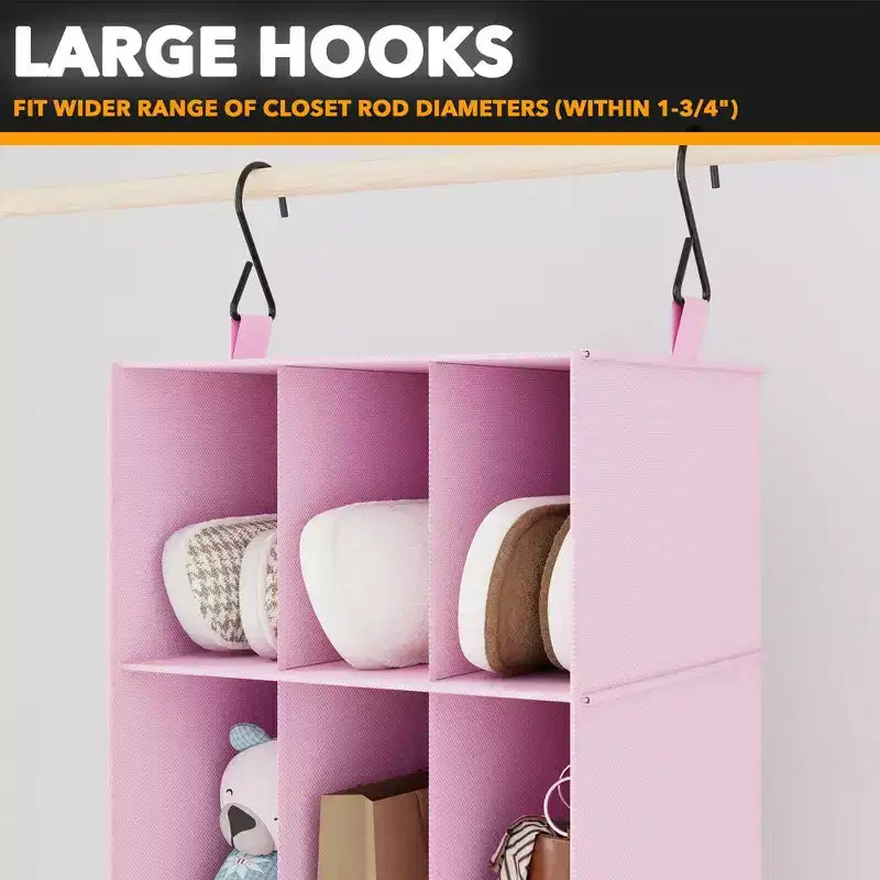2 Pezzi Organizer Appeso per Armadio e Contenitore con Divisori, efficiente per riporre scarpe in armadi, guardaroba, camper e appendiabiti - SpaceAid