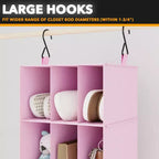2 Pezzi Organizer Appeso per Armadio e Contenitore con Divisori, efficiente per riporre scarpe in armadi, guardaroba, camper e appendiabiti - SpaceAid