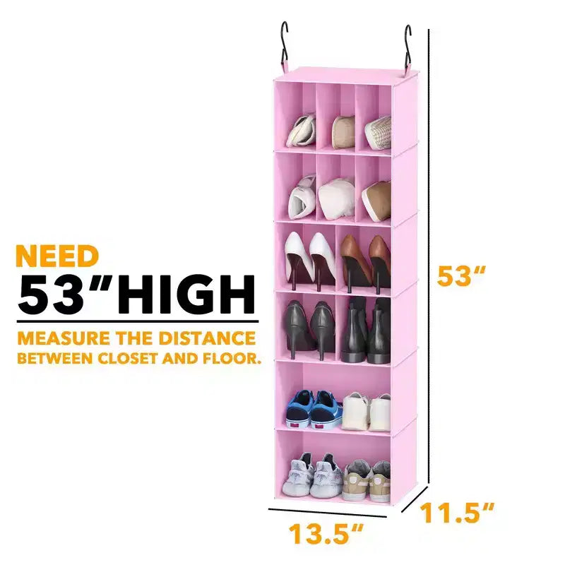 2 Pezzi Organizer Appeso per Armadio e Contenitore con Divisori, efficiente per riporre scarpe in armadi, guardaroba, camper e appendiabiti - SpaceAid
