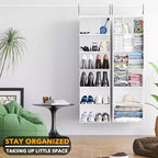2 Pezzi Organizer Appeso per Armadio e Contenitore con Divisori, efficiente per riporre scarpe in armadi, guardaroba, camper e appendiabiti - SpaceAid