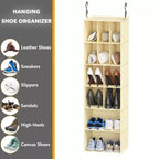 2 Pezzi Organizer Appeso per Armadio e Contenitore con Divisori, efficiente per riporre scarpe in armadi, guardaroba, camper e appendiabiti - SpaceAid