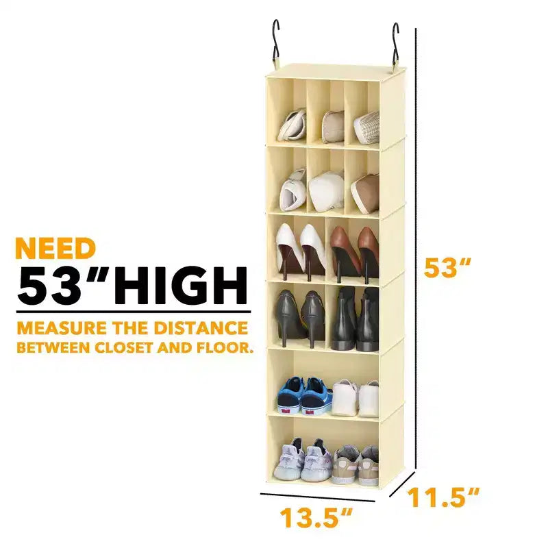 2 Pezzi Organizer Appeso per Armadio e Contenitore con Divisori, efficiente per riporre scarpe in armadi, guardaroba, camper e appendiabiti - SpaceAid