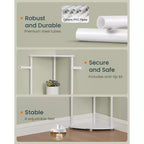 SONGMICS HOME Scaffale Angolare, Montaggio Rapidissimo Senza Attrezzi, Scaffale Angolare a 5 Ripiani, Scaffale a Colonna, 38 x 27 x 139 cm