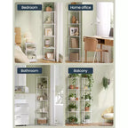 SONGMICS HOME Scaffale Angolare, Montaggio Rapidissimo Senza Attrezzi, Scaffale Angolare a 5 Ripiani, Scaffale a Colonna, 38 x 27 x 139 cm