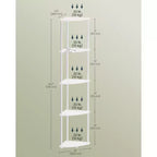 SONGMICS HOME Scaffale Angolare, Montaggio Rapidissimo Senza Attrezzi, Scaffale Angolare a 5 Ripiani, Scaffale a Colonna, 38 x 27 x 139 cm