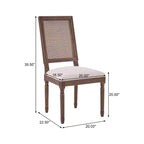 Christopher Knight Home Brownell Sedie da pranzo in legno e vimini imbottite in tessuto in stile country francese (set di 2)