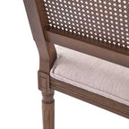 Christopher Knight Home Brownell Sedie da pranzo in legno e vimini imbottite in tessuto in stile country francese (set di 2)