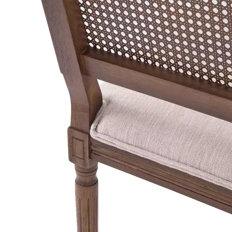 Christopher Knight Home Brownell Sedie da pranzo in legno e vimini imbottite in tessuto in stile country francese (set di 2)