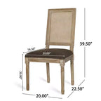 Christopher Knight Home Brownell Sedie da pranzo in legno e vimini imbottite in tessuto in stile country francese (set di 2)