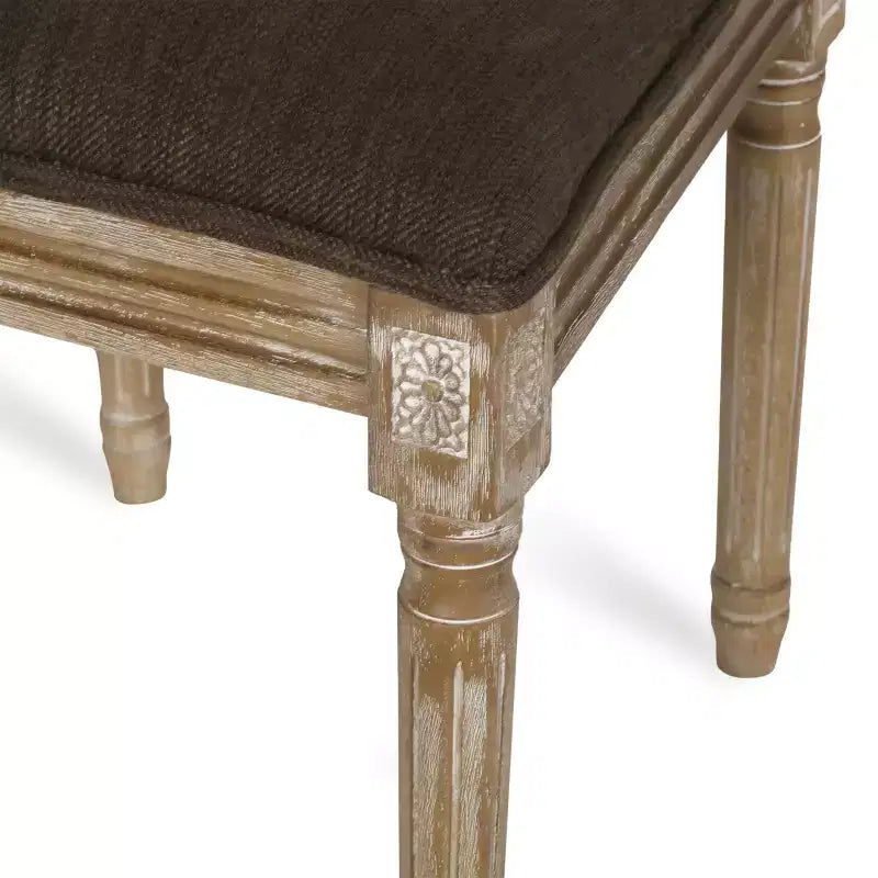 Christopher Knight Home Brownell Sedie da pranzo in legno e vimini imbottite in tessuto in stile country francese (set di 2)