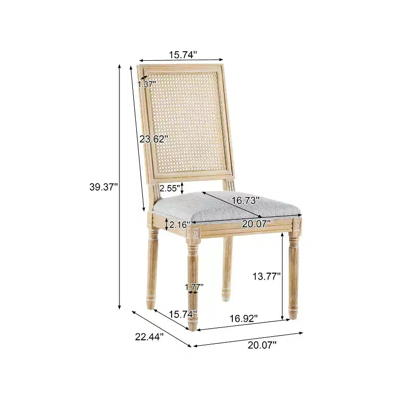 Christopher Knight Home Brownell Sedie da pranzo in legno e vimini imbottite in tessuto in stile country francese (set di 2)
