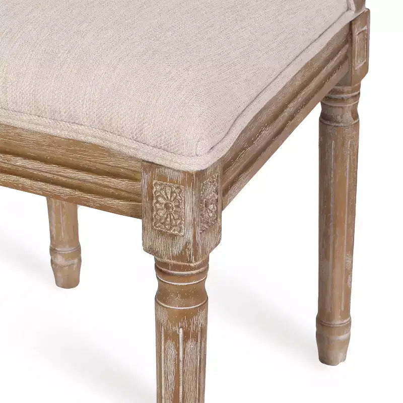 Christopher Knight Home Brownell Sedie da pranzo in legno e vimini imbottite in tessuto in stile country francese (set di 2)