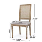 Christopher Knight Home Brownell Sedie da pranzo in legno e vimini imbottite in tessuto in stile country francese (set di 2)
