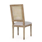 Christopher Knight Home Brownell Sedie da pranzo in legno e vimini imbottite in tessuto in stile country francese (set di 2)