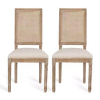 Christopher Knight Home Brownell French Country Fabric Upholstered Wood and Cane Dining Chairs (Set of 2)