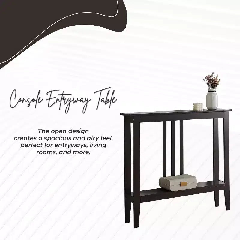 Kings Brand Furniture - Consolle stretta Balfour con ripiani per ingresso, corridoio, soggiorno o atrio.