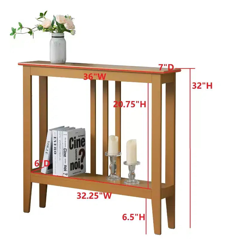 Kings Brand Furniture - Consolle stretta Balfour con ripiani per ingresso, corridoio, soggiorno o atrio.