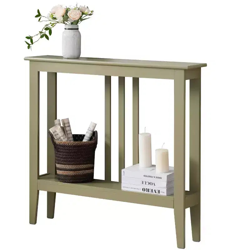 Kings Brand Furniture - Consolle stretta Balfour con ripiani per ingresso, corridoio, soggiorno o atrio.