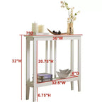 Kings Brand Furniture - Consolle stretta Balfour con ripiani per ingresso, corridoio, soggiorno o atrio.