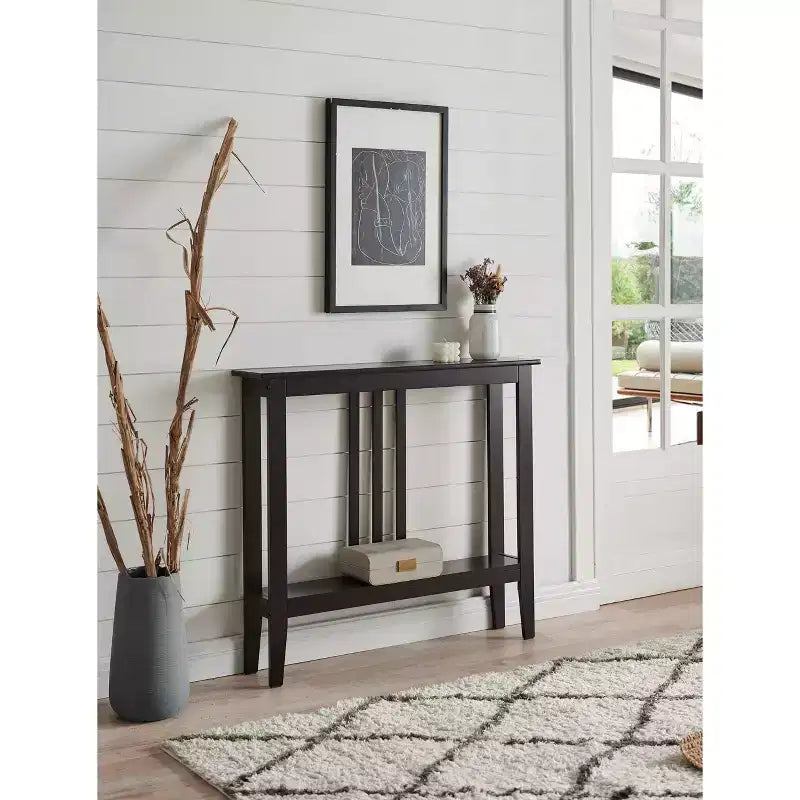 Kings Brand Furniture - Consolle stretta Balfour con ripiani per ingresso, corridoio, soggiorno o atrio.