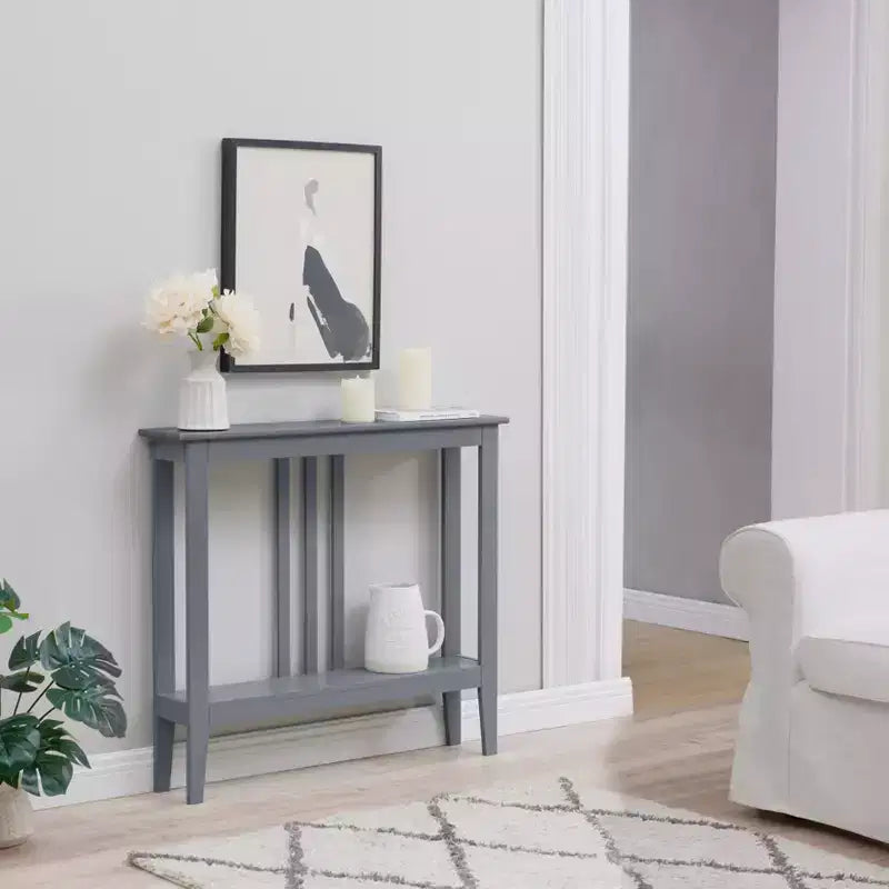 Kings Brand Furniture - Consolle stretta Balfour con ripiani per ingresso, corridoio, soggiorno o atrio.