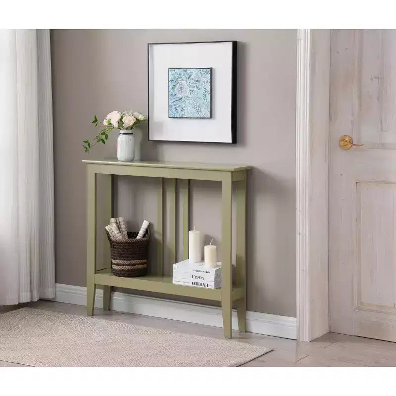 Kings Brand Furniture - Consolle stretta Balfour con ripiani per ingresso, corridoio, soggiorno o atrio.