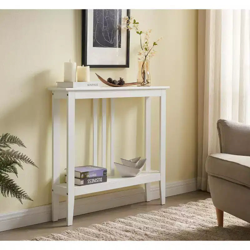 Kings Brand Furniture - Consolle stretta Balfour con ripiani per ingresso, corridoio, soggiorno o atrio.