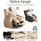 Poltrona Reclinabile Elettrica - Girevole a 360° con Funzione Riscaldamento e Massaggio, Grande Poltrona Reclinabile per Adulti in Pelle PU, Comoda Poltrona Relax con Imbottitura in Spugna 1.5X.
