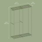 Appendiabiti in metallo resistente, armadio guardaroba autoportante, appendiabiti, appendiabiti da 40,1 x 119,9 x 180,1 cm, nero inchiostro