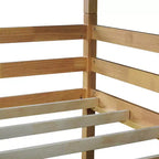 Letto a castello triplo e doppio Whisen in legno di gomma, smontabile, con due scale integrate e sponde di sicurezza