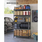 SONGMICS 5-Tier Storage Shelves, Heavy-Duty Garage Shelving, Adjustable Shelving Unit, Steel Shelf, 18 x 36 x 72 Inches
