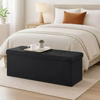 43 Pouf contenitore pieghevole, Pouf con contenitore, Panca da fondo letto, Baule contenitore, Sgabello poggiapiedi, Sedile imbottito