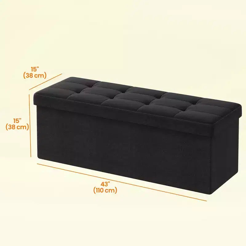 43 Pouf contenitore pieghevole, Pouf con contenitore, Panca da fondo letto, Baule contenitore, Sgabello poggiapiedi, Sedile imbottito