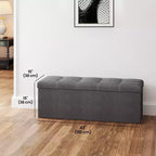 43 Pouf contenitore pieghevole, Pouf con contenitore, Panca da fondo letto, Baule contenitore, Sgabello poggiapiedi, Sedile imbottito